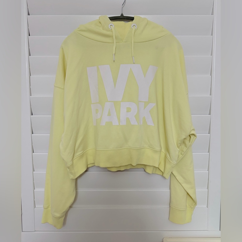 IVY PARK Light Yellow Hoodie Women’s XL Cozy Logo Pullover Sweatshirt - Picture 3 of 9